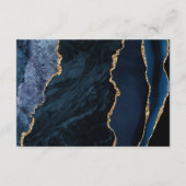 Details zum Hochzeitszettel für blaues Gold Begleitkarte (Rückseite)