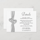 Details zum Hochzeitszettel von Diamond Hearts Whi Begleitkarte (Vorne/Hinten)