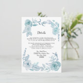 Details zum Hotel Blue White Boho Wasserfarbe Einladung (Stehend Vorderseite)