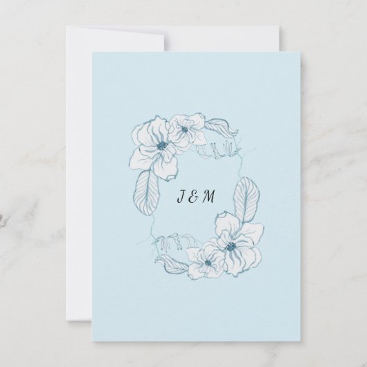 Details zum Hotel Blue White Boho Wasserfarbe Einladung (Rückseite)