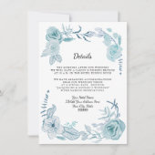 Details zum Hotel Blue White Boho Wasserfarbe Einladung (Vorderseite)