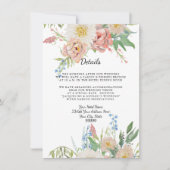 Details zum Hotel Blush Pink Blue in White Floral Einladung (Vorderseite)