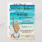 Details zum Junggeselinnen-Abschied Beach Week Einladung (Vorne/Hinten)