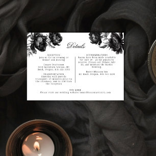 Details zum klassischen gotischen White Wedding Begleitkarte