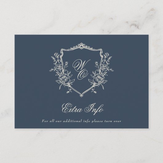 Details zum klassischen Monogramm-Kranz Elegante H Begleitkarte (Vorderseite)