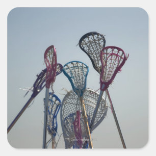 Details zum Lacrosse-Spiel Quadratischer Aufkleber