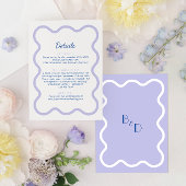 Details zum modernen Blue Lavender Wave Scallop Mo Begleitkarte