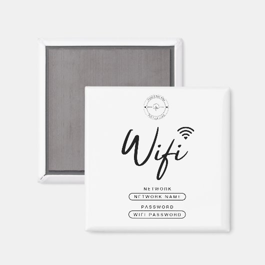 Details zum modernen Business-Logo Schwarz und Wei Magnet (Vorderseite/Rückseite)