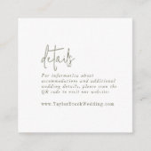 Details zum modernen Chic Green und White QR Code Begleitkarte (Vorderseite)