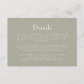 Details zum Mongram Wappen Sage Green Wedding Begleitkarte (Vorderseite)