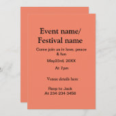 Details zum Musikfestival hier Datum hinzufügen Einladung (Vorne/Hinten)