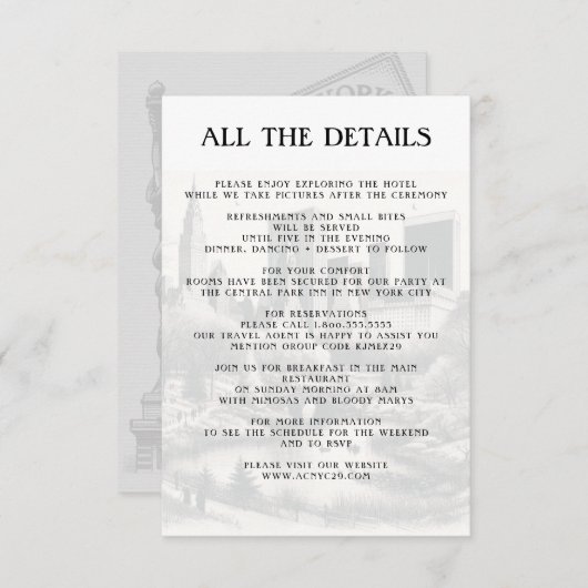 Details zum New York City Pass Begleitkarte (Vorne/Hinten)