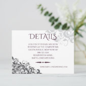 DETAILS zum Pflaumenbarock Chandelier Wedding Begleitkarte (Stehend Vorderseite)