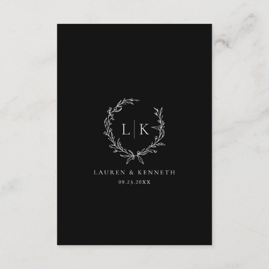 Details zum QR-Code Classic für Monogramm-Wreath-H Begleitkarte (Rückseite)