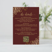 Details zum QR-Code für Auburn Brown & Gold Chic Begleitkarte (Stehend Vorderseite)