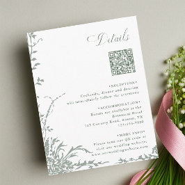 Details zum QR-Code für die Hochzeit im floralen G Begleitkarte