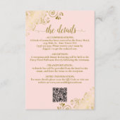 Details zum QR-Code für elegante Blush Pink & Gold Begleitkarte (Vorderseite)
