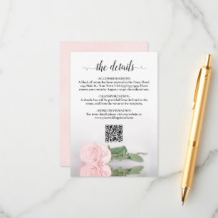 Details zum QR-Code für elegante Rosa Rose Begleitkarte