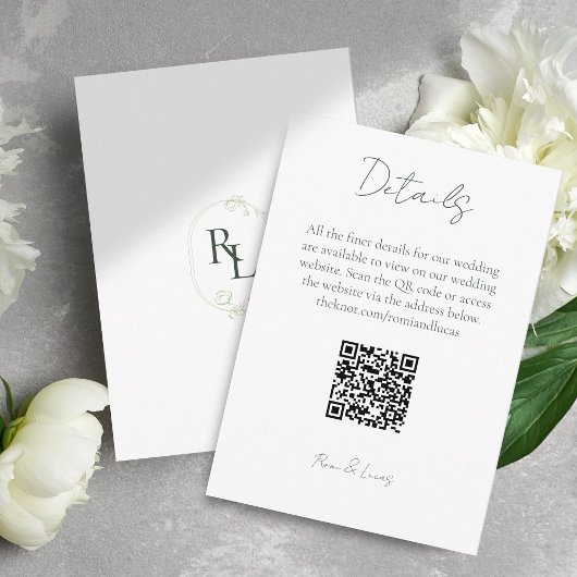 Details zum QR-Code für Monogram Wedding Finer Begleitkarte