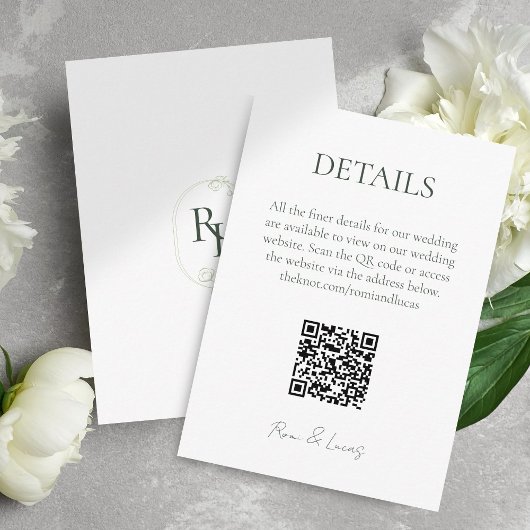 Details zum QR-Code für Monogram Wedding Finer Begleitkarte