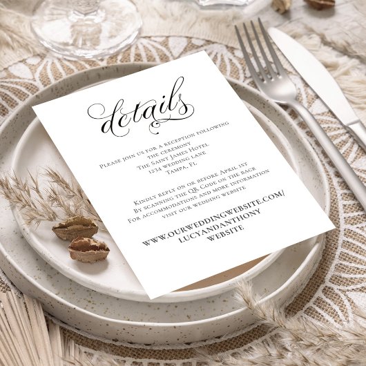 Details zum QR-Code für Schwarzweiß-Hochzeiten Begleitkarte