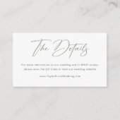 Details zum Qr-Code für weiße und weiße Hochzeitsa Begleitkarte (Vorderseite)