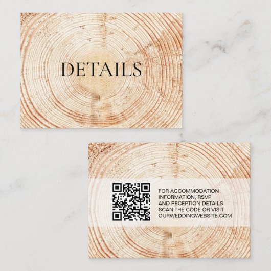 Details zum QR Code Vorlage Rustikale Hochzeit (Vorne/Hinten)