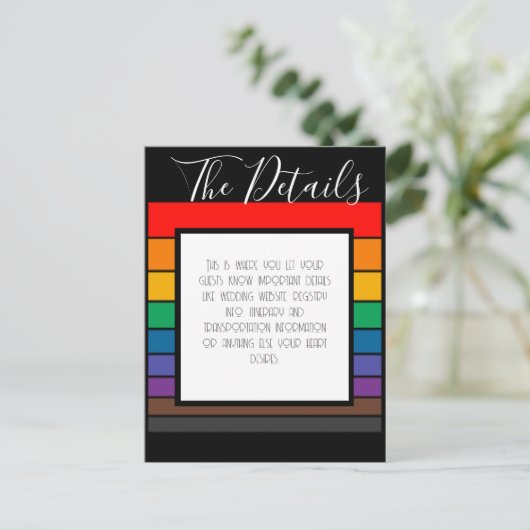 Details zum Rainbow Pride Color Block Postkarte (Stehend Vorderseite)