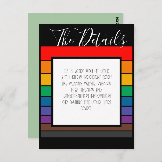 Details zum Rainbow Pride Color Block Postkarte (Vorne/Hinten)