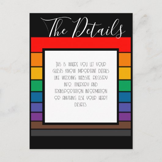 Details zum Rainbow Pride Color Block Postkarte (Vorderseite)