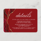 Details zum Red and Gold Wedding Agate Begleitkarte (Vorderseite)