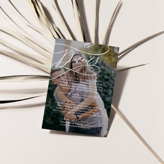 Details zum romantischen kalligraphischen Foto Begleitkarte