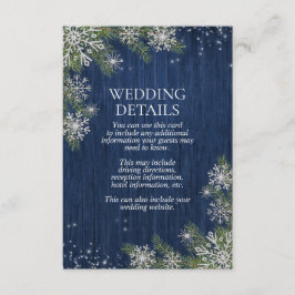 Details zum rustikalen Blausilber Winterwald Begleitkarte