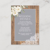 Details zum rustikalen hellgrauen, blühenden Spitz Begleitkarte (Vorderseite)