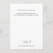 Details zum Schwarz-Weiß-Boho Begleitkarte (Rückseite)