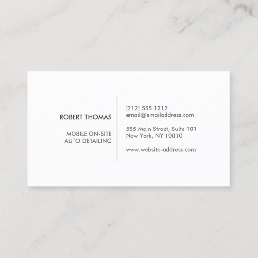 Details zum Schwarzen Auto, Auto-Reparatur-Logo Visitenkarte (Rückseite)