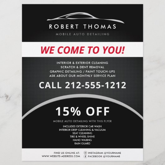 Details zum Schwarzen Auto, Reparatur des Auto, Fl Flyer (Vorne)