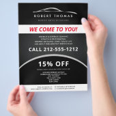 Details zum Schwarzen Auto, Reparatur des Auto, Fl Flyer (Hand)