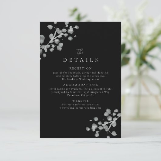 Details zum Schwarzen Lacquer Dankeskarte (Stehend Vorderseite)