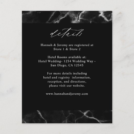 Details zum Schwarzen Marmor Flyer (Vorne)
