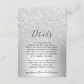 Details zum silbernen Glitzer Begleitkarte (Vorderseite)