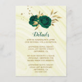 Details zum smaragdgrünen goldfarbenen Marmor Begleitkarte (Vorderseite)