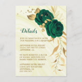 Details zum smaragdgrünen goldfarbenen Marmor Begleitkarte (Vorderseite)