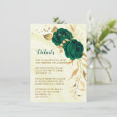 Details zum smaragdgrünen goldfarbenen Marmor Begleitkarte (Stehend Vorderseite)