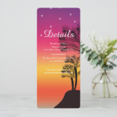 DETAILS zum Sonnenuntergang im tropischen Strand Einladung (Stehend Vorderseite)