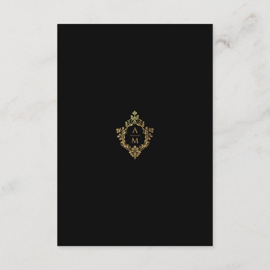 Details zum Wappen Schwarze Imitate Gold Wedding M Begleitkarte (Rückseite)