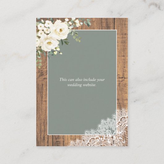 Details zum Weißblütenholz im Sage Green Begleitkarte (Rückseite)