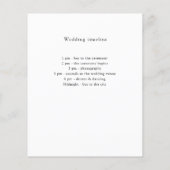 Details zum White Black Hochzeitsprogramm minimali (Hinten)