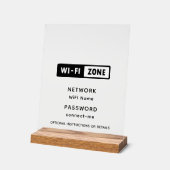 Details zum WiFi-Netzwerk und zu den Kennwörtern f Acrylschild (Winkel)