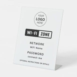 Details zum WiFi-Netzwerk und zu den Kennwörtern f Sockelschild